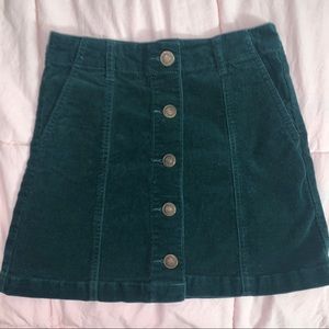 Velvet green skirt